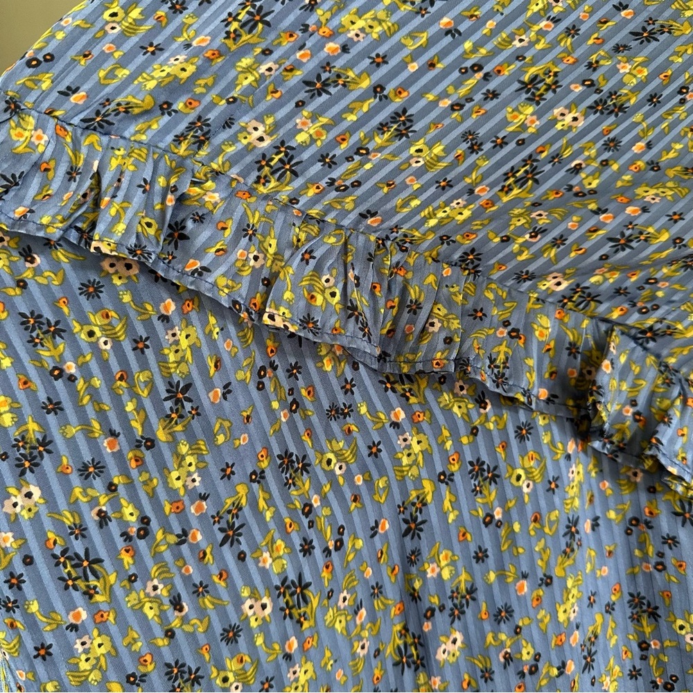 Floral Ruffle Dress in Blue - Picture 5 of 5